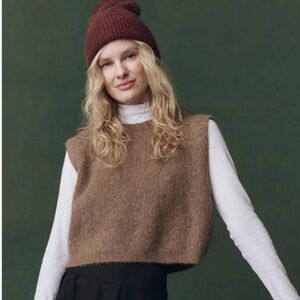 THE GREAT. Brushed Melange Sweater Vest